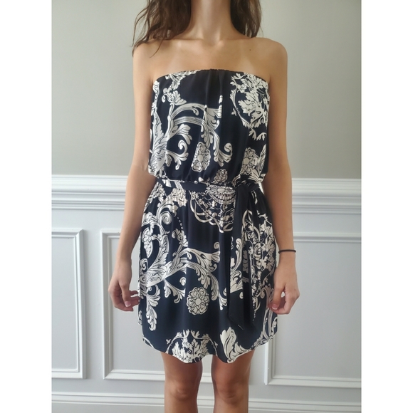 WHBM Damask Print Strapless Dress - Picture 2 of 3